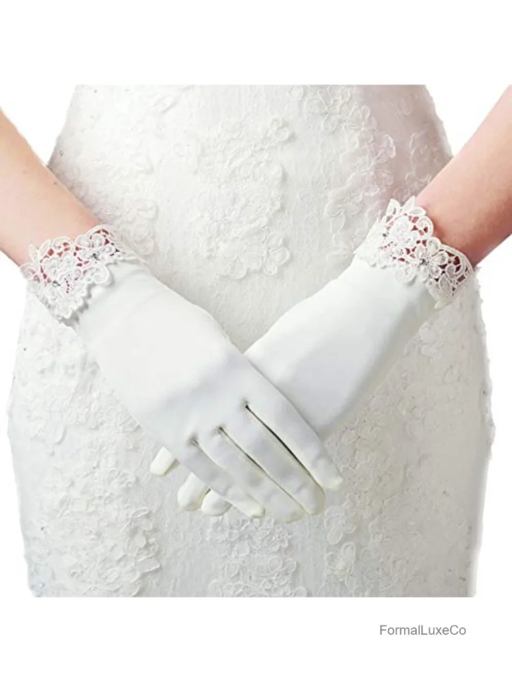Lace Gloves for Women - Wedding Floral Bridal Gloves Opera Party 1920s Flapper